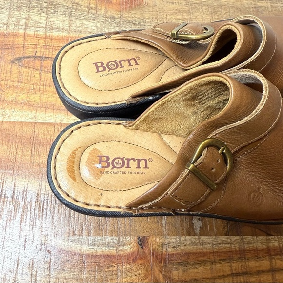 Born Womens Brown Leather Clogs, Size 7 - Picture 2 of 6